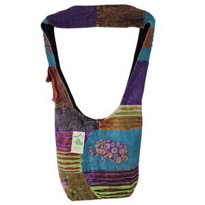 NWT Path of Spirit Elephant Red Blue Boho Tote Bag Phone Pocket 15 x 13